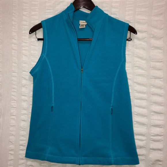 LL Bean Blue Fleece Vest - Picture 1 of 5